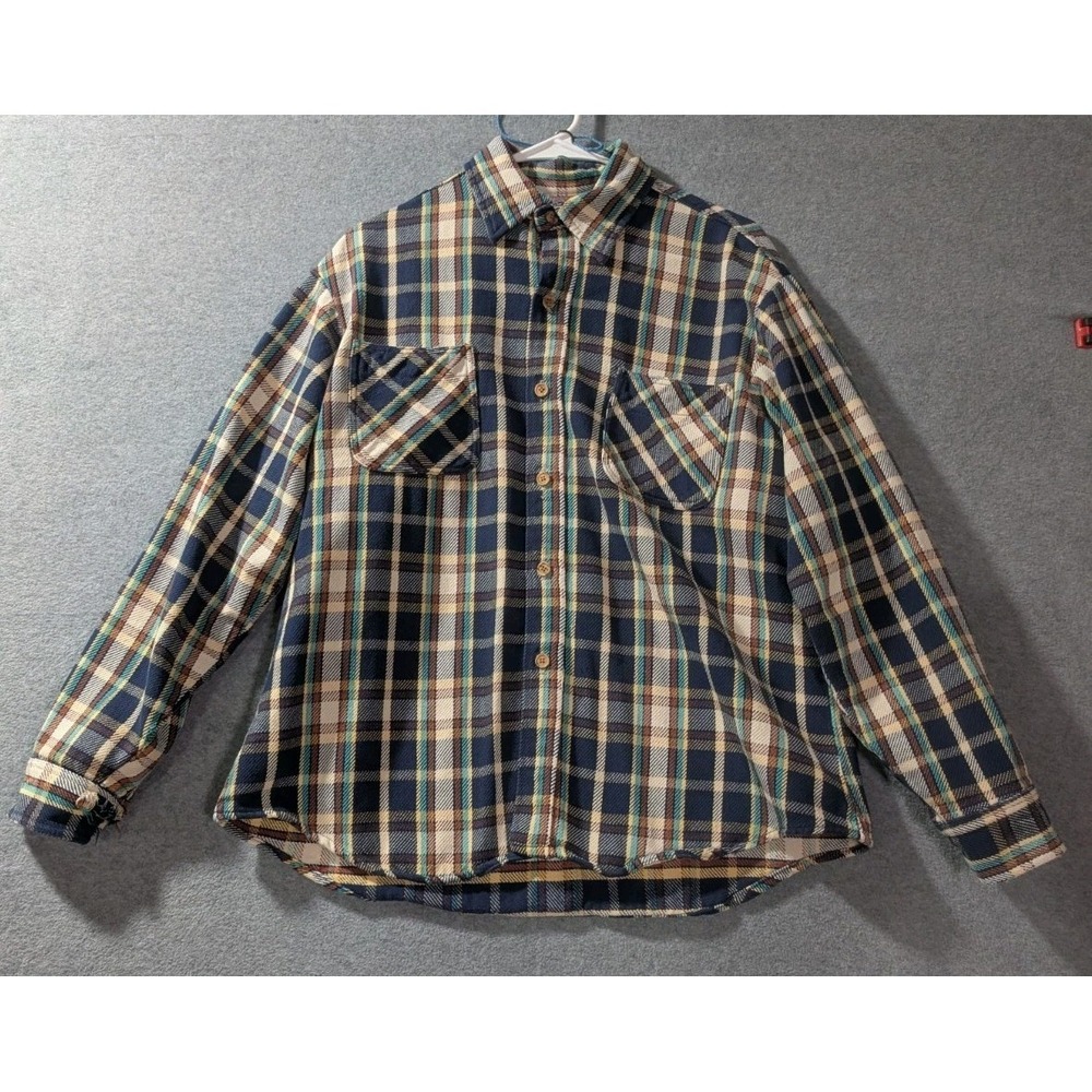 JC Penney Big Mac Flannel VTG Plaid Workwear Grunge Shirt USA L